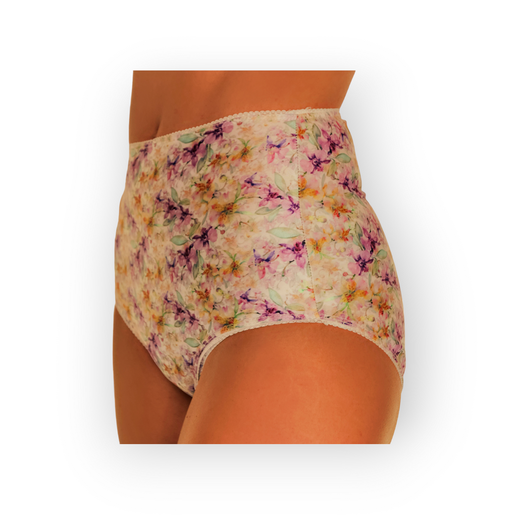 Feel confident and comfortable in our patterned spring  floral everyday  high briefs  and matching lace trim- perfect for any activity.  Browse our collection of stylish patterned and  plain  high briefs and underwear and find your perfect fit today.