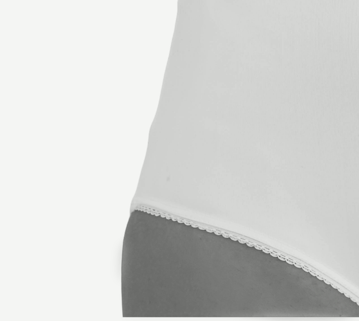 Feel confident and comfortable in our white colour everyday  high briefs  with matching lace trim- perfect for any activity.  Browse our collection of stylish plain  high briefs and underwear and find your perfect fit today.